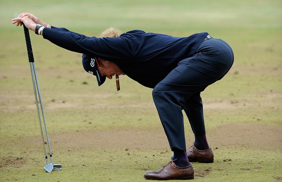 Golfer stretching