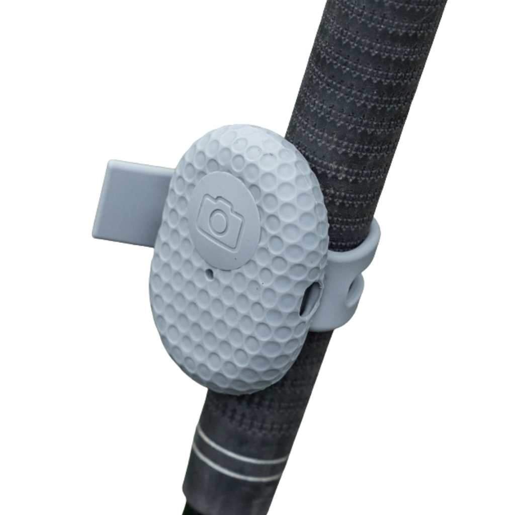 Image of Snap Swing device mounted on golf club grip