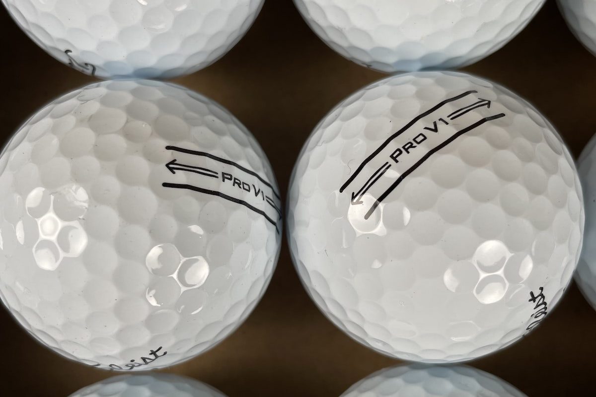 Close up of Mint grade Titleist PRO V1 lake golf balls from Mail Order Golf 3